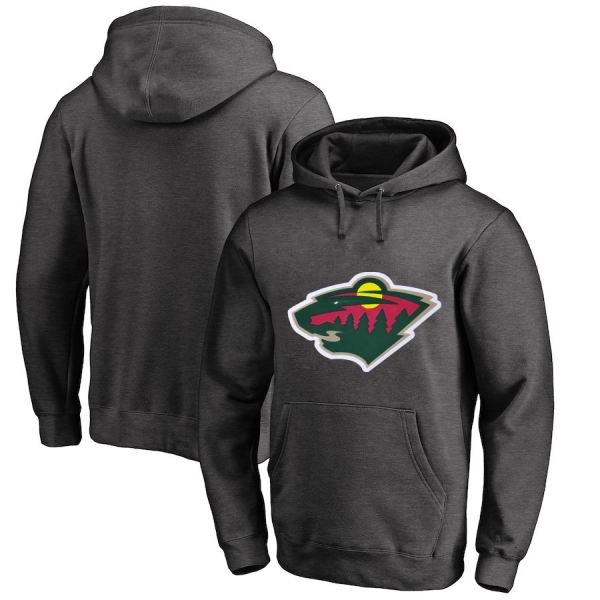 Minnesota Wild Dark Gray Men's Customized All Stitched Pullover Hoodie