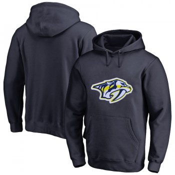 Nashville Predators Navy Men's Customized All Stitched Pullover Hoodie