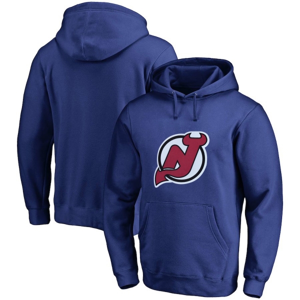 New Jersey Devils Blue Men's Customized All Stitched Pullover Hoodie