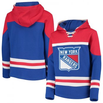 New York Rangers Blue Men's Customized All Stitched Hooded Sweatshirt