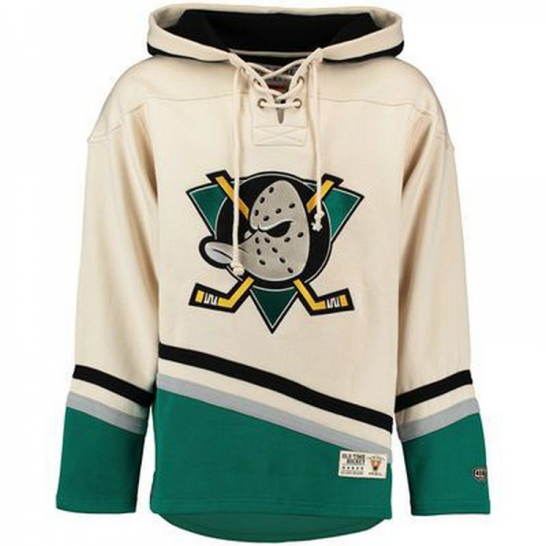 Ducks Throwback Cream Men's Customized All Stitched Sweatshirt