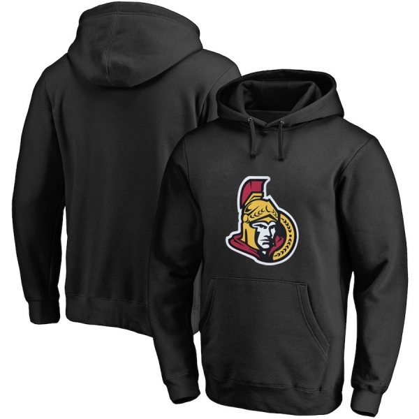 Ottawa Senators Balck Men's Customized All Stitched Pullover Hoodie