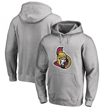 Ottawa Senators Gray Men's Customized All Stitched Pullover Hoodie