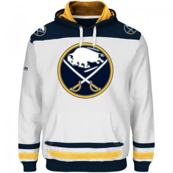 Sabres White Men's Customized All Stitched Sweatshirt