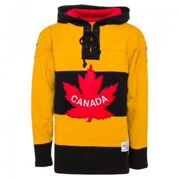 Team Canada Yellow Men's Customized All Stitched Sweatshirt