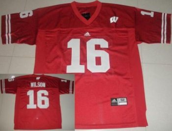 Wisconsin Badgers 16 Russell Wilson Red NCAA Jerseys