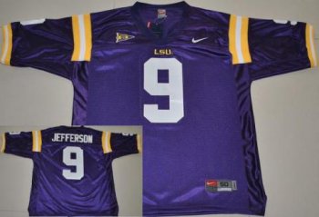 LSU Tigers 9 Jordan Jefferson Purple College Football Jersey