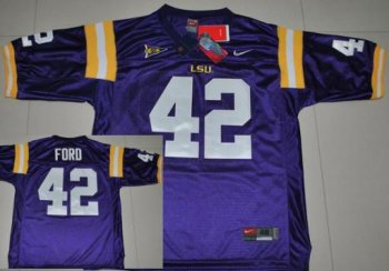 LSU Tigers 42 Michael Ford Purple College Football Jersey