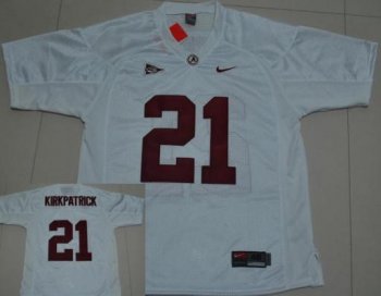 Alabama Crimson Tide 21 Dre Kirkpatrick White NCAA Jersey