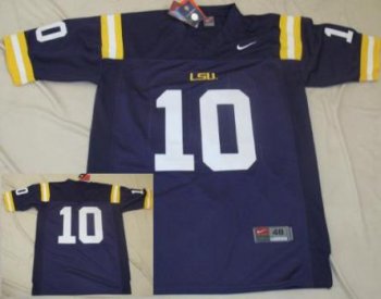 LSU Tigers 10 Purple College Football Jersey