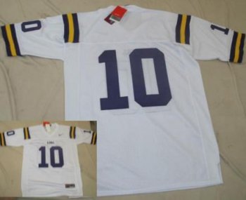 LSU Tigers 10 White College Football Jersey