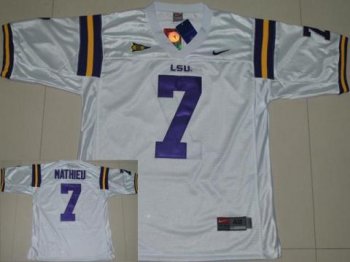 LSU Tigers 7 Tyrann Mathie White College Football Jersey