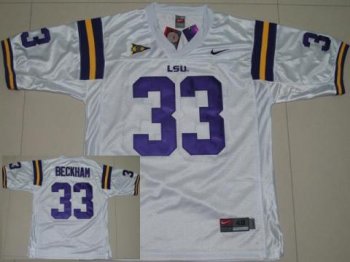 LSU Tigers 33 Odell Beckham White College Football Jersey