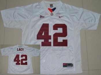 Alabama Crimson Tide 42 Eddie Lacy White College Football Jersey