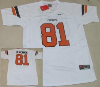 Oklahoma State Cowboys 81 Blackmon White NCAA Jersey