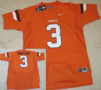 Oklahoma State Cowboys 3 Maselera Orange NCAA Jersey