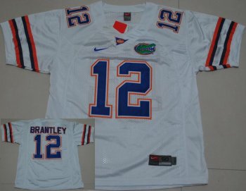 Florida Gators 12 John Brantley White College Football Jersey