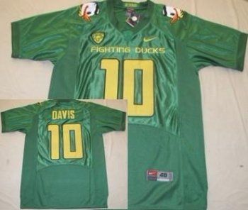 Oregon Ducks 10 D J Davis Green Fighting NCAA Football Jerseys