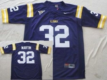 LSU Tigers 32 Martin Purple College Football Jersey