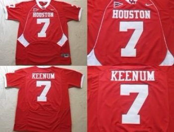 Houston Cougars 7 Case Keenum Red NCAA Football Jersey