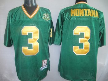 Notre Dame Fighting Irish 3 Joe Montana Green NCAA Jerseys