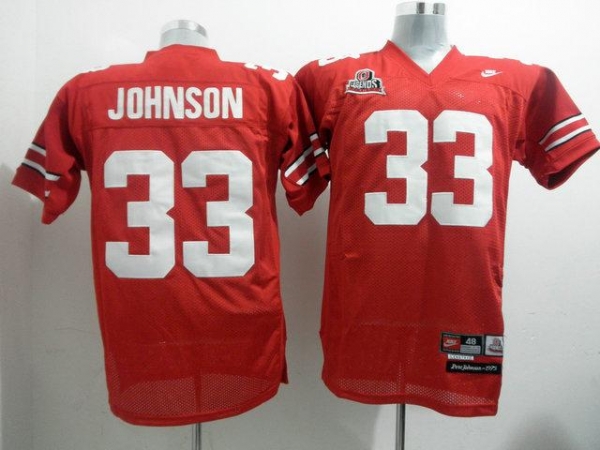 Ohio State Buckeyes 33 Pete Johnson Red NCAA Jerseys