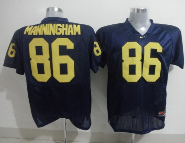 Michigan Wolverines 86 Mario Manningham Navy Blue NCAA Jerseys