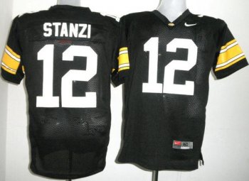 Iowa Hawkeyes 12 Ricky Stanzi Black NCAA Jerseys