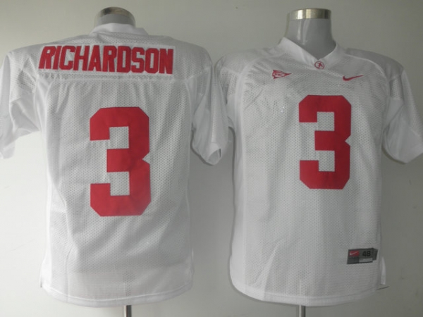 Alabama Crimson Tide 3 Trent Richardson White NCAA Jerseys