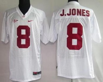 Alabama Crimson Tide 8 J.Jones White NCAA jersey