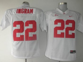 Alabama Crimson Tide 22 Mark Ingram White NCAA Jerseys