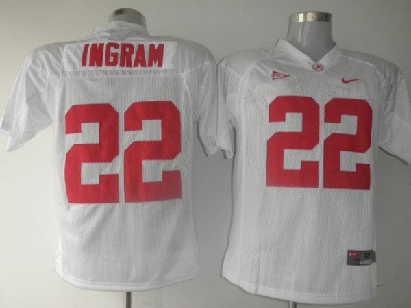 Alabama Crimson Tide 22 Mark Ingram White NCAA Jerseys