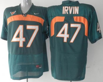 Miami Hurricanes 47 Michael Irvin Green NCAA Jersey