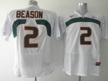 Miami Hurricanes 2 Jon Beason White NCAA Jersey