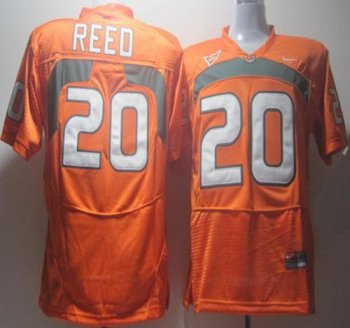 Miami Hurricanes 20 Ed Reed Orange NCAA Jerseys