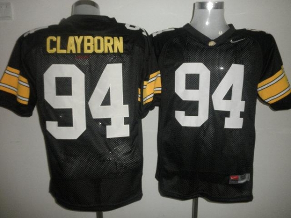 Iowa Hawkeyes 94 Adrian Clayborn Black NCAA Jerseys