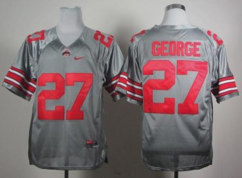 Ohio State Buckeyes 27 Eddie George Grey College Football NCAA Jersey