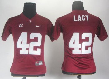 Women Alabama Crimson Tide 42 Eddie Lacy 2012 SEC Patch Red College Football NCAA Jersey