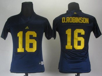 Women Michigan Wolverines 16 Denard Robinson Blue College Football NCAA Jerseys