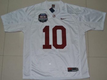 Alabama Crimson Tide 10 AJ McCarron White 2012 BCS Patch College Football Jersey