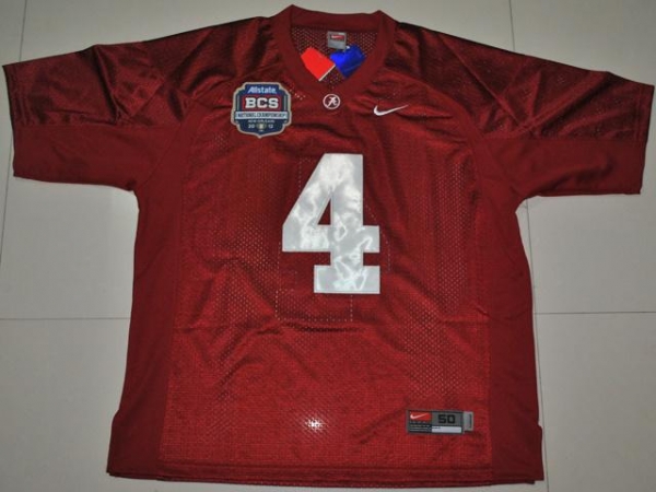 Alabama Crimson Tide 4 Mark Barron Crimson 2012 BCS Patch College Football Jersey