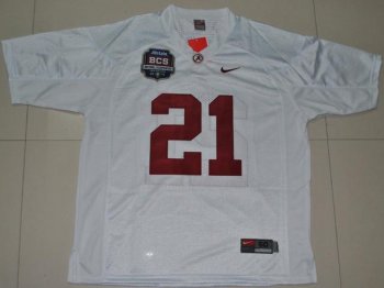 Alabama Crimson Tide 21 Dre Kirkpatrick White 2012 BCS Patch College Football Jersey