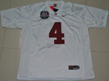 Alabama Crimson Tide 4 Mark Barron White 2012 BCS Patch College Football Jersey