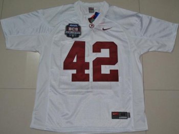 Alabama Crimson Tide 42 Eddie Lacy White 2012 BCS Patch College Football Jersey