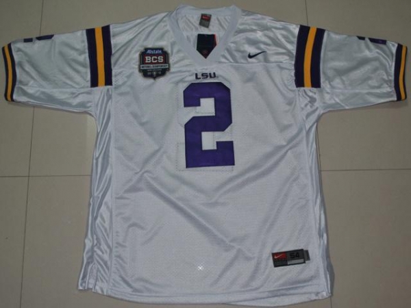 LSU Tigers 2 Rueben Randle White 2012 BCS Patch College Football Jersey