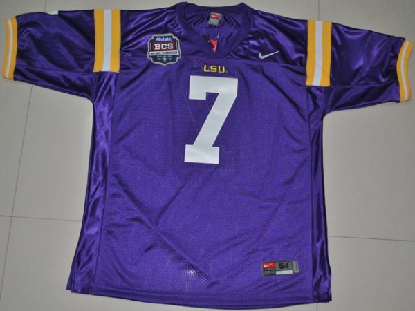 LSU Tigers 7 Trynn Mathieu Purple 2012 BCS Patch College Football Jersey