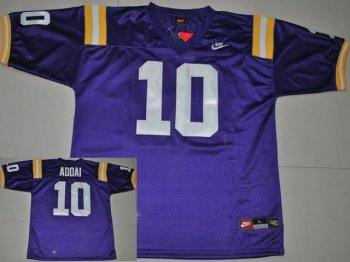 LSU Tigers 10 Joseph Addai Purple Throwback College Football Jersey