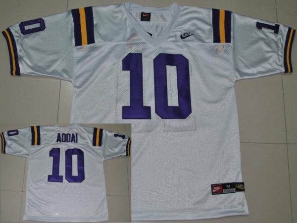 LSU Tigers 10 Joseph Addai White Throwback College Football Jersey