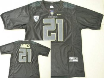 Oregon Ducks 21# LaMichael James Black Pac-12 Patch College NCAA Jerseys