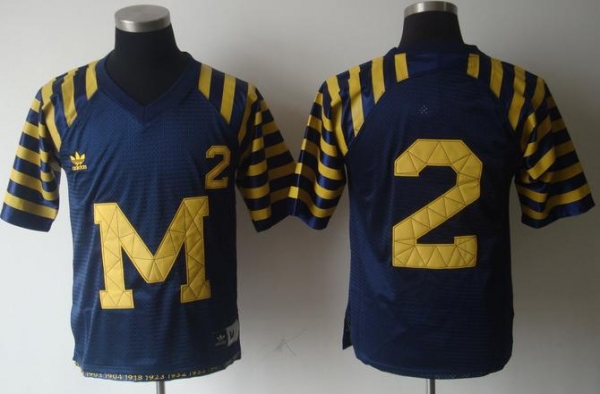 Kids Michigan Wolverines 2 Throwback Navy Blue NCAA Jerseys